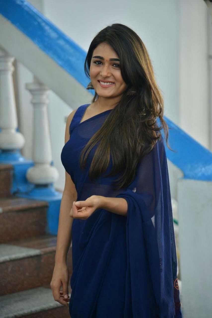 Shalini Pandey Blue Saree Pics