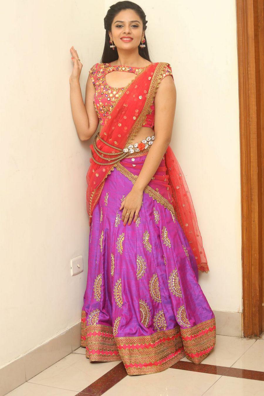 Sri Mukhi Cute Half Saree Photos