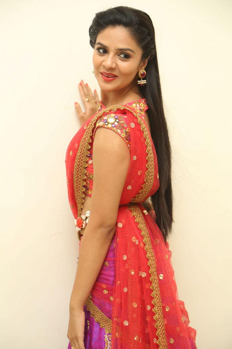 Sri Mukhi Cute Half Saree Photos