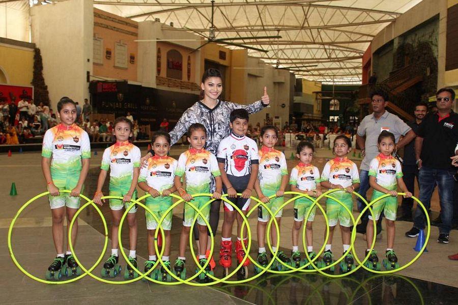 Urvashi Rautela Stills At Roller Skating & Hula Hoop Event