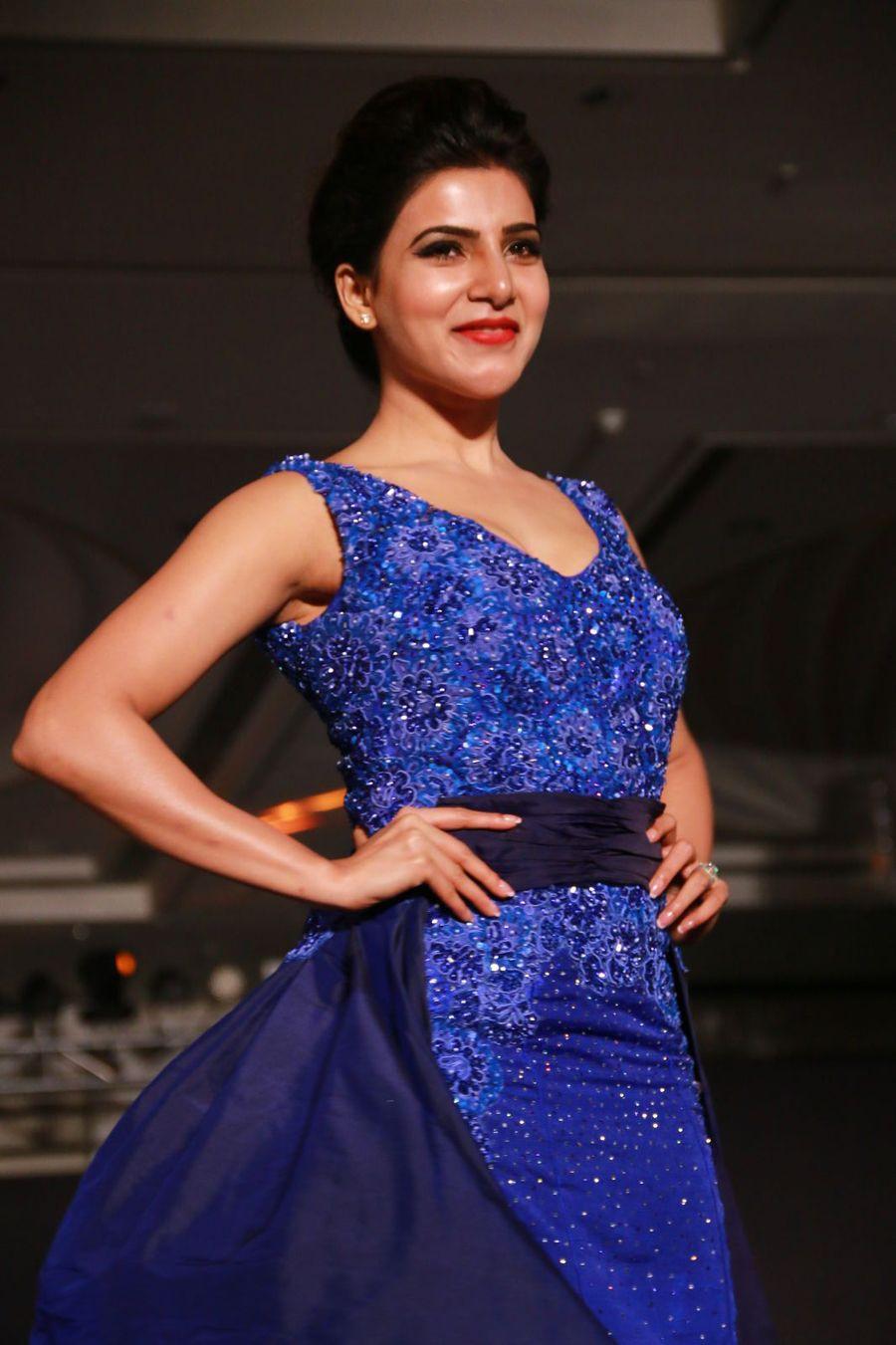 Actress Samantha Latest Blue Dress Photos