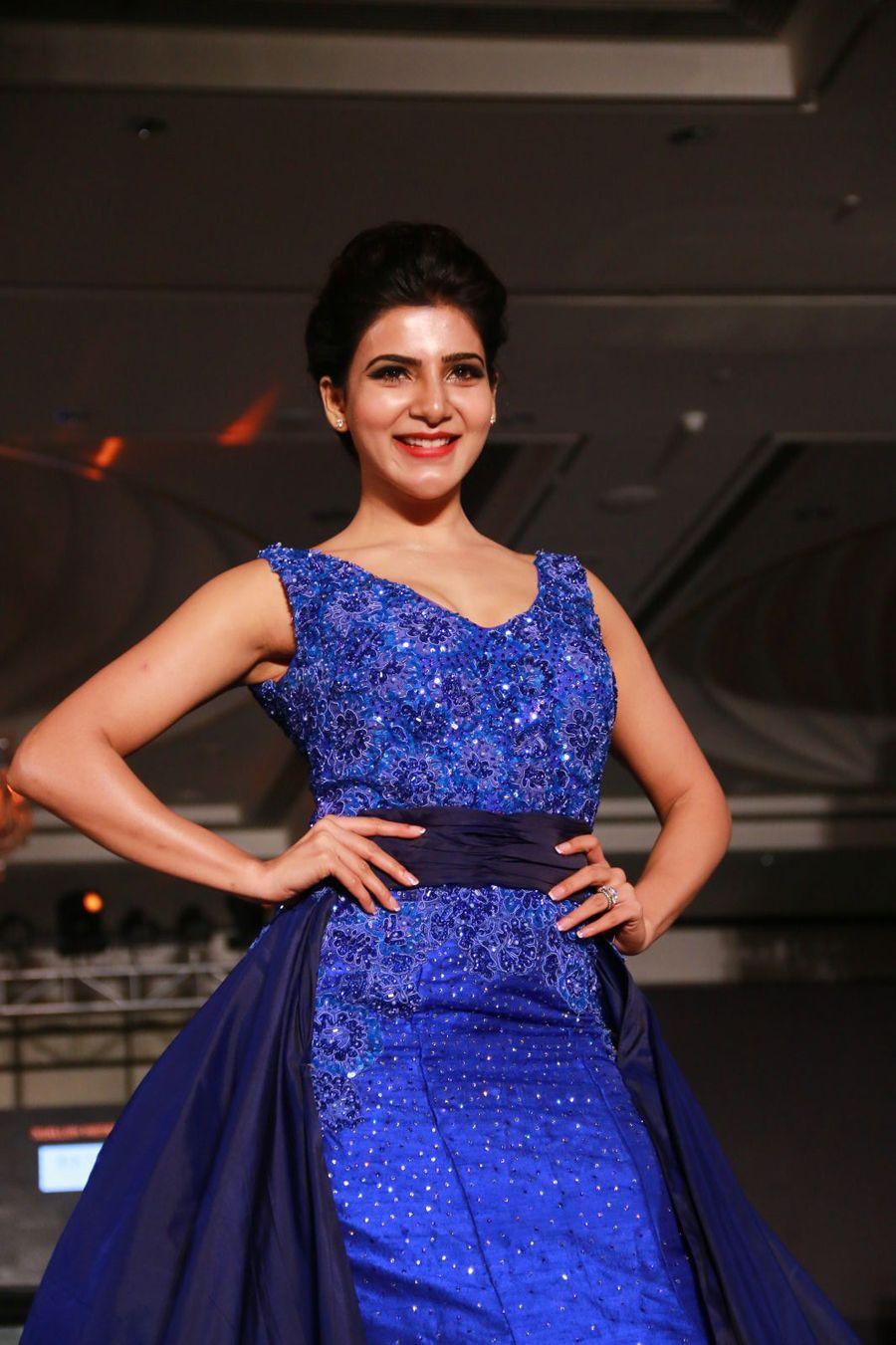 Actress Samantha Latest Blue Dress Photos