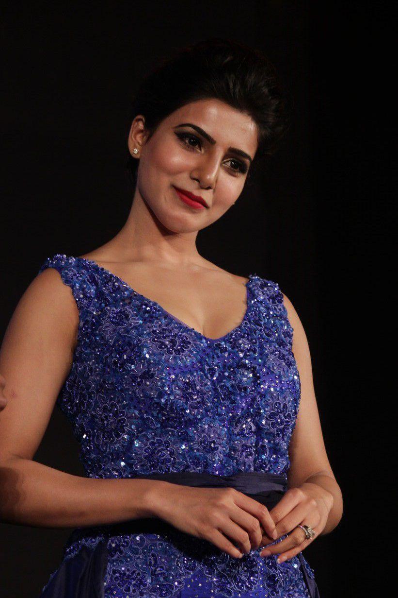 Actress Samantha Latest Blue Dress Photos