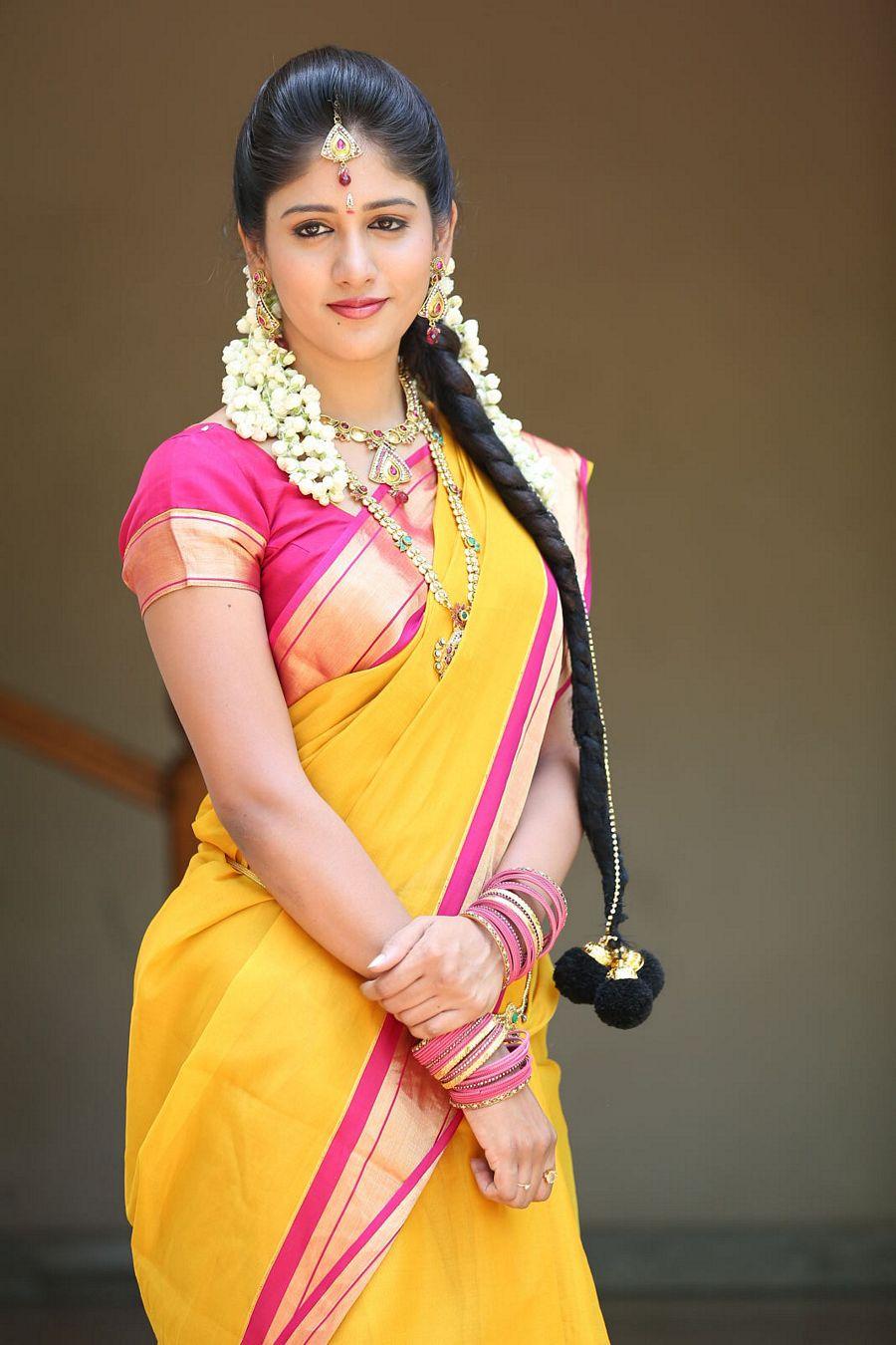 Chandhini Chowdary Cute Saree Pics