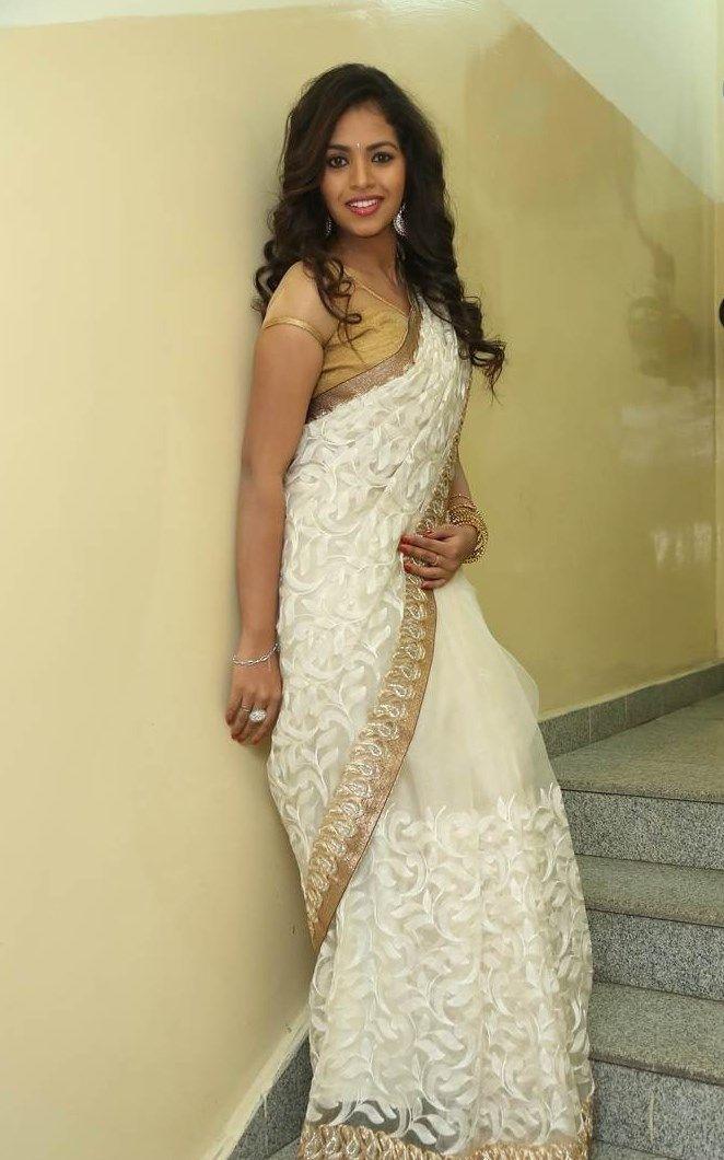 Gowthami Chowdary latest White Saree Photos