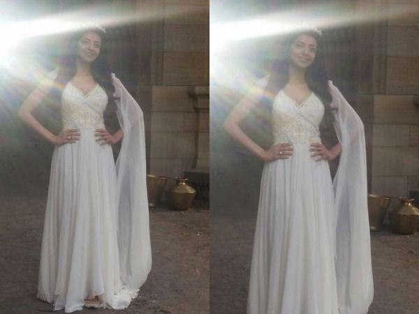 Kajal on Sardaar Gabbar Singh Shooting Spot Photos