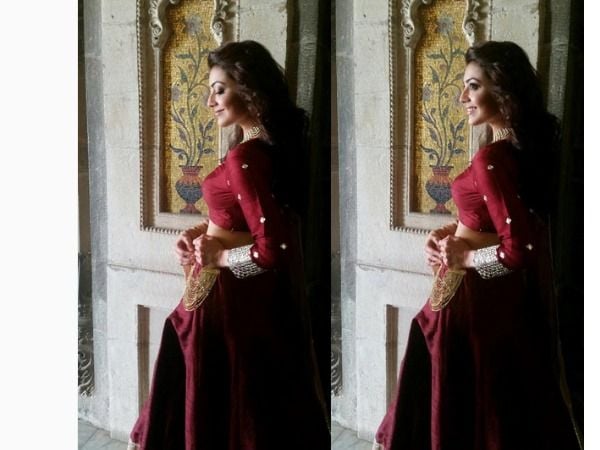 Kajal on Sardaar Gabbar Singh Shooting Spot Photos