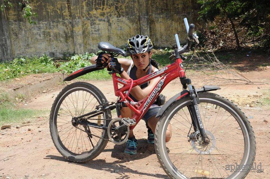 Karthika Nair Cycle Ride Stills
