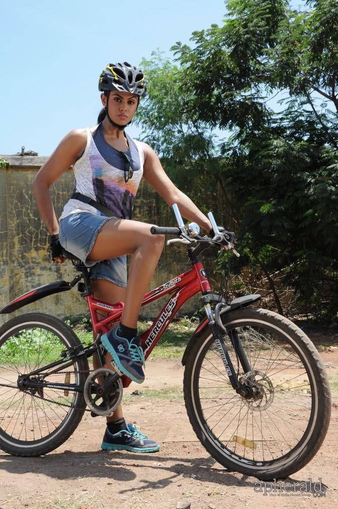 Karthika Nair Cycle Ride Stills