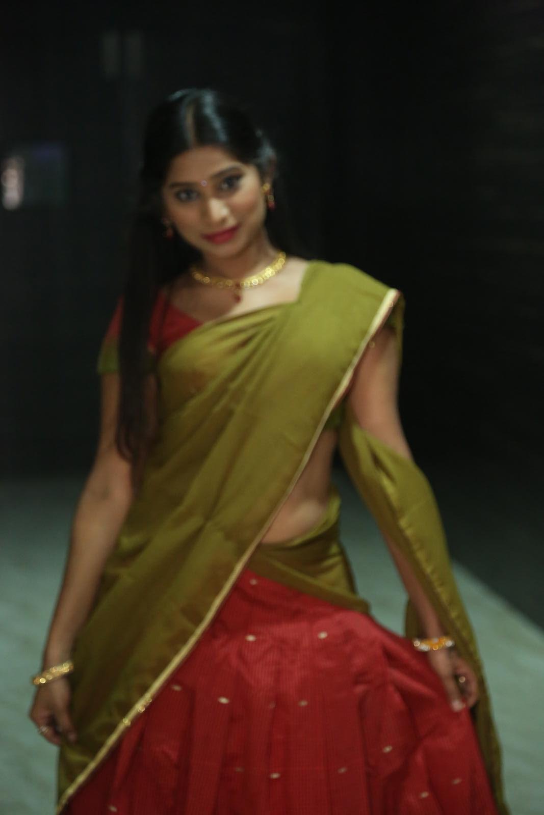 Midhuna Half Saree Pics