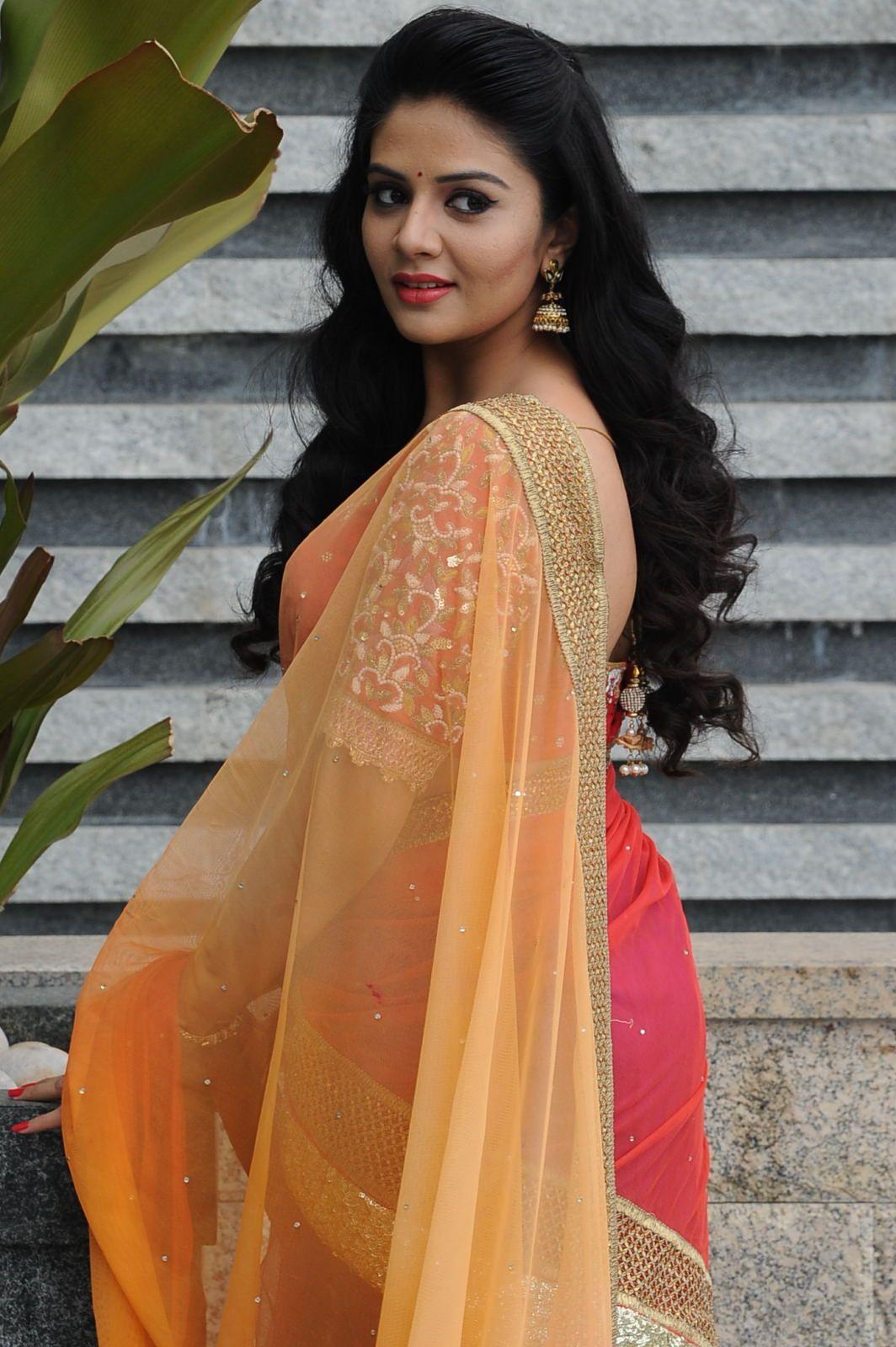 Sreemukhi Half saree Pics