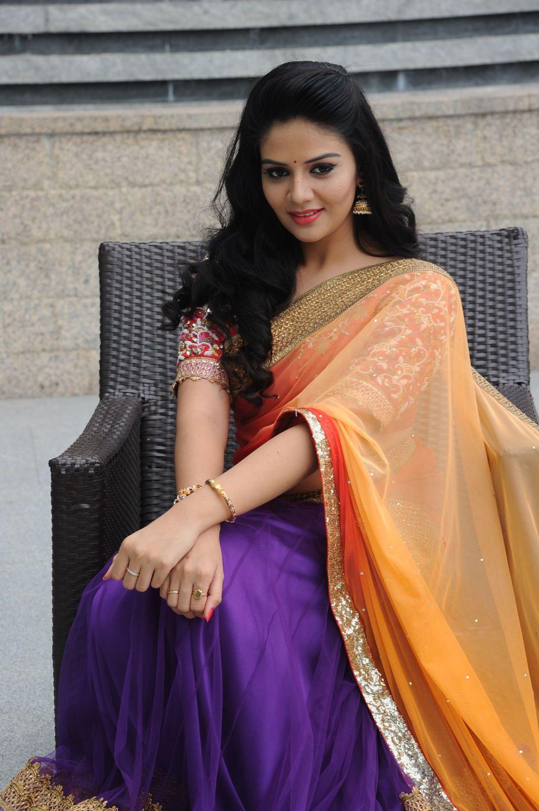 Sreemukhi Half saree Pics