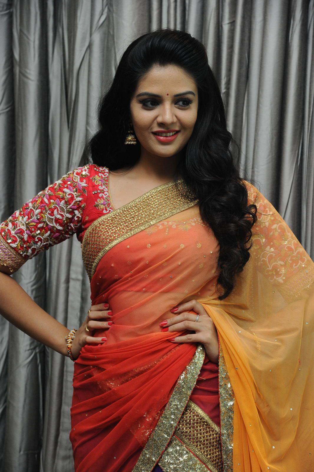 Sreemukhi Half saree Pics