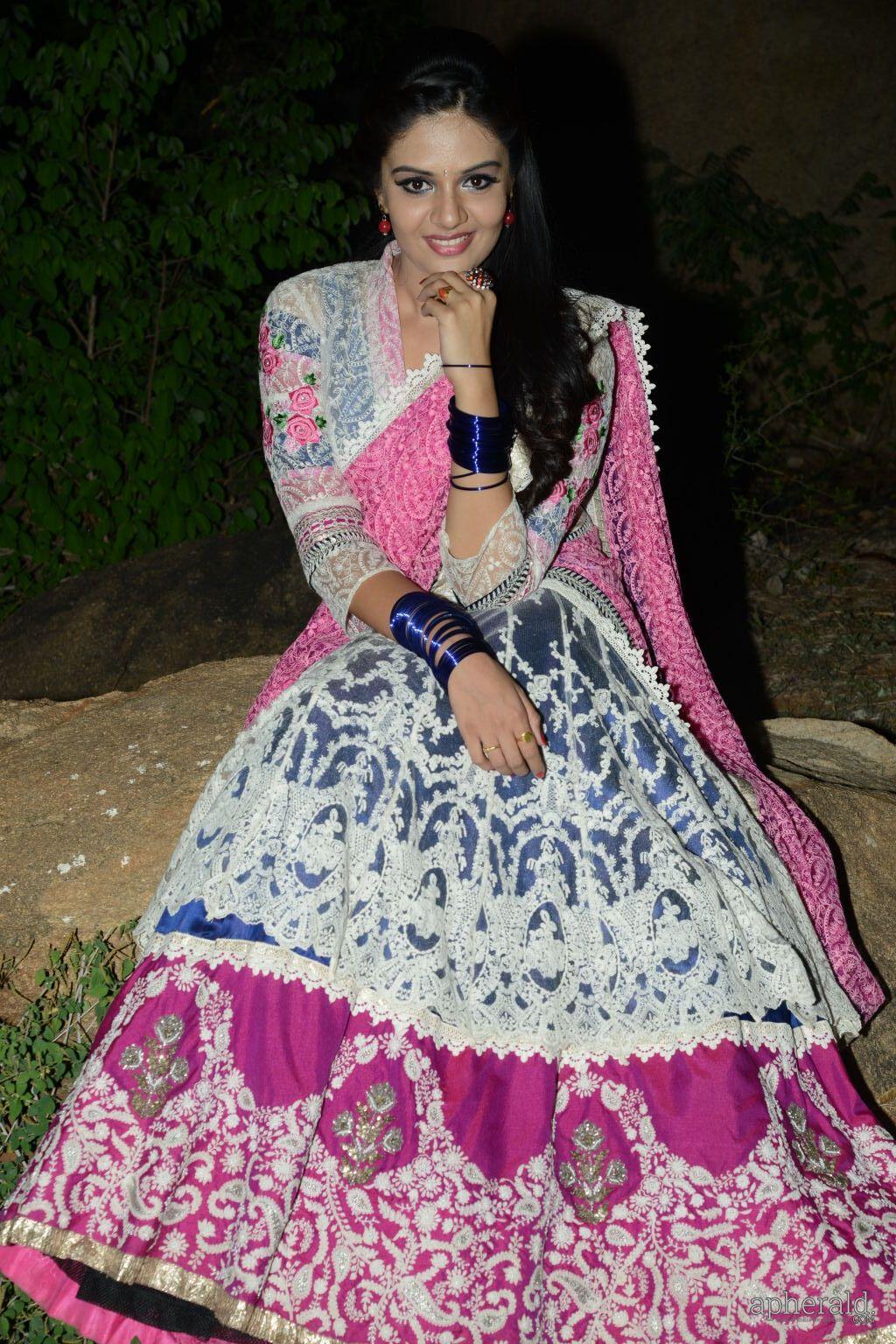 Sreemukhi Stills At Andhra Pori audio Launch