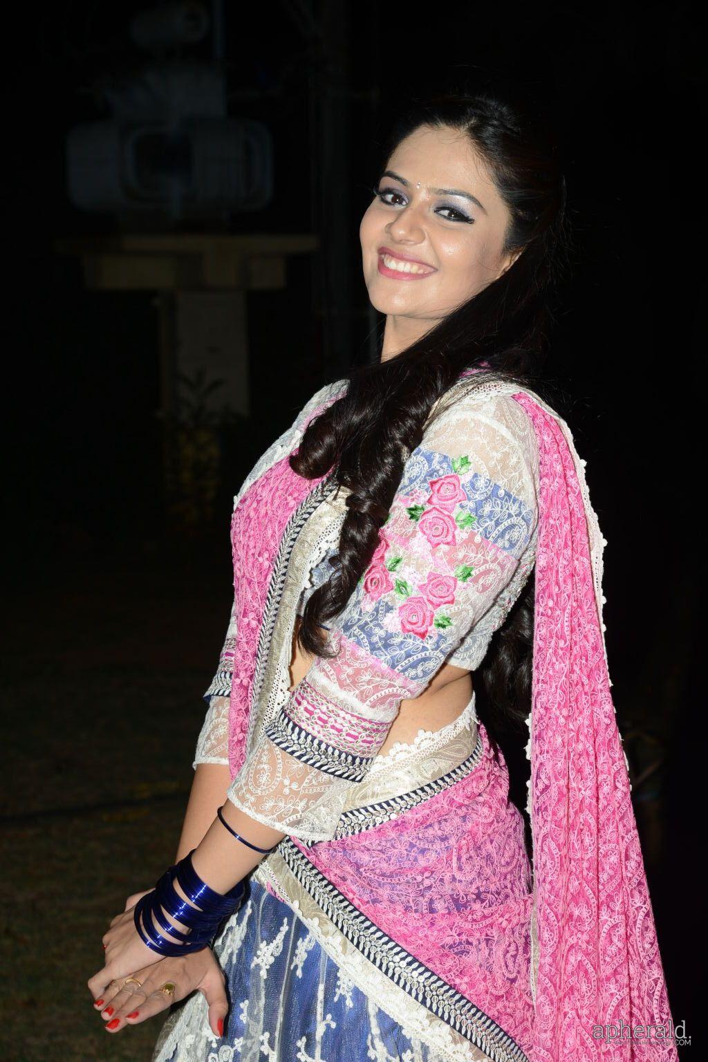 Sreemukhi Stills At Andhra Pori audio Launch