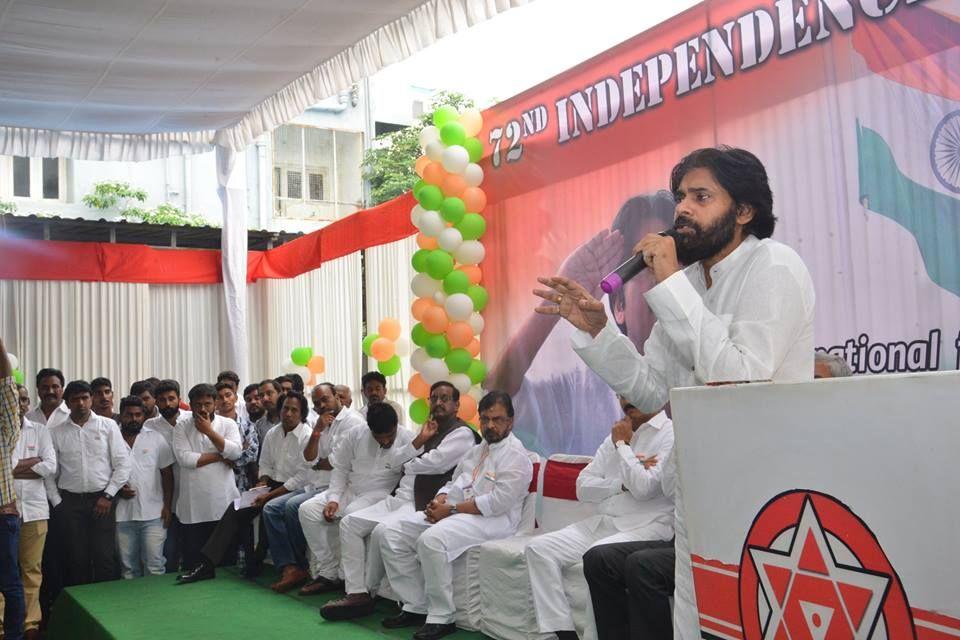 72nd Independence day celebrations at JanaSena Party office