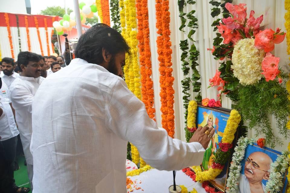 72nd Independence day celebrations at JanaSena Party office