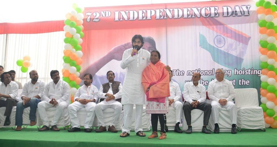 72nd Independence day celebrations at JanaSena Party office