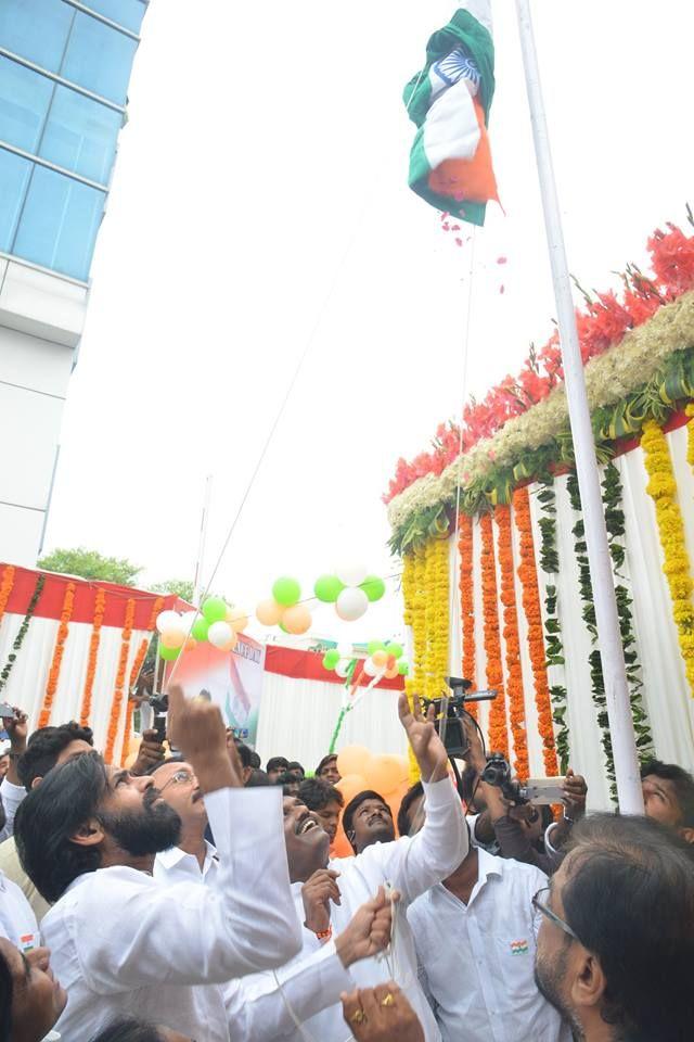 72nd Independence day celebrations at JanaSena Party office