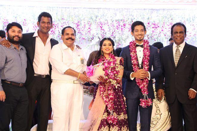 Actor Vishal's Sister Wedding Reception Photos