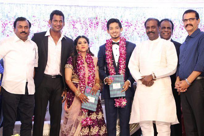 Actor Vishal's Sister Wedding Reception Photos