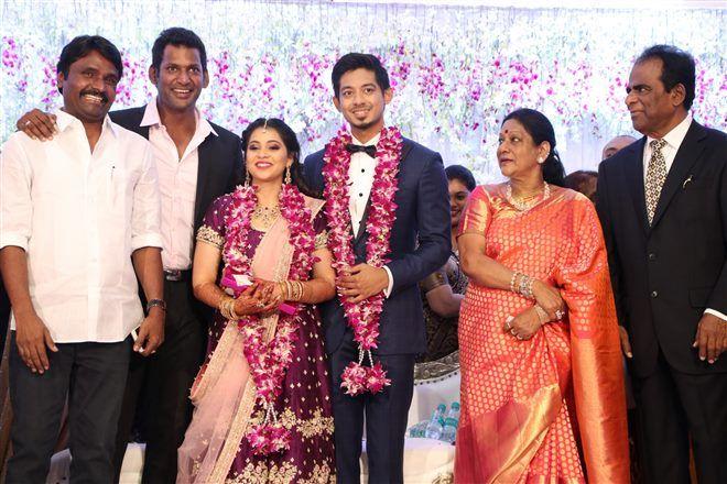 Actor Vishal's Sister Wedding Reception Photos