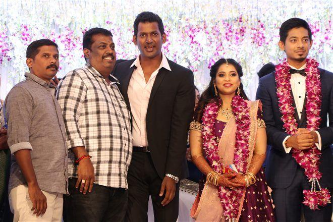 Actor Vishal's Sister Wedding Reception Photos