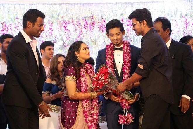 Actor Vishal's Sister Wedding Reception Photos