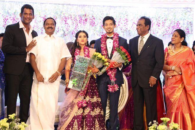 Actor Vishal's Sister Wedding Reception Photos