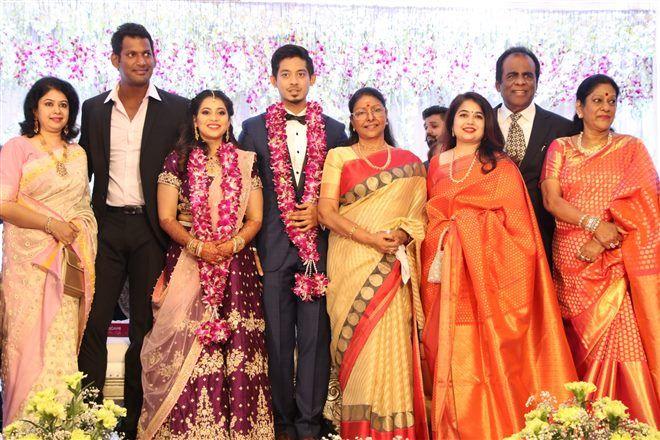 Actor Vishal's Sister Wedding Reception Photos
