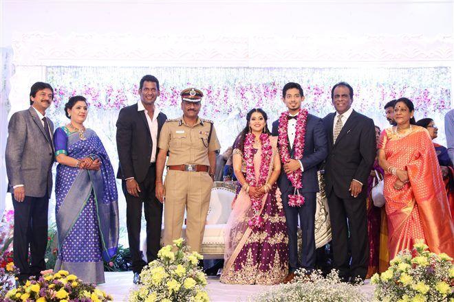 Actor Vishal's Sister Wedding Reception Photos