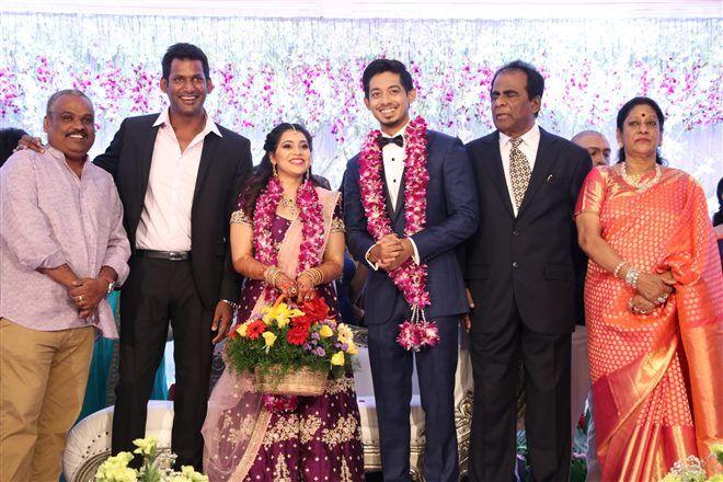Actor Vishal's Sister Wedding Reception Photos
