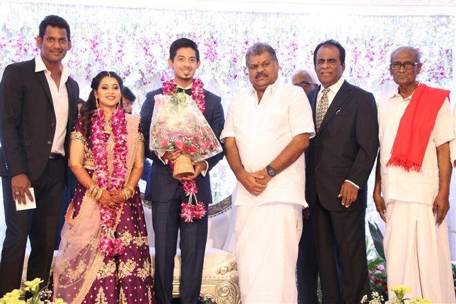 Actor Vishal's Sister Wedding Reception Photos