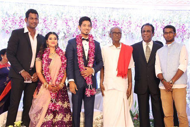 Actor Vishal's Sister Wedding Reception Photos