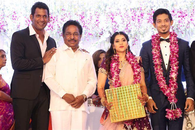 Actor Vishal's Sister Wedding Reception Photos