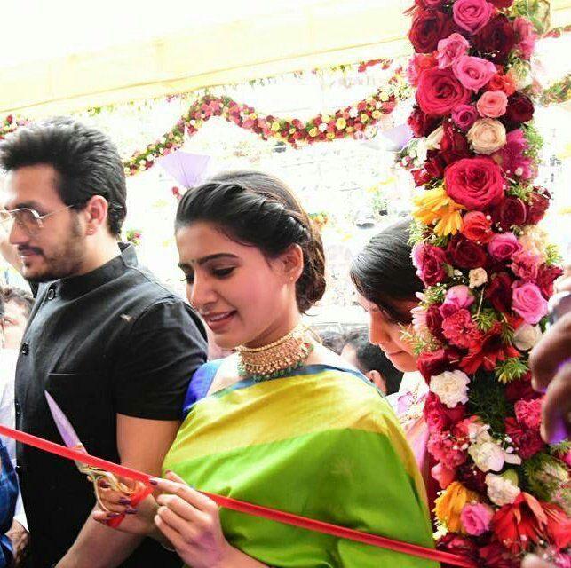 Akhil & Samantha At South India Shopping Mall Opening at KarimNagar