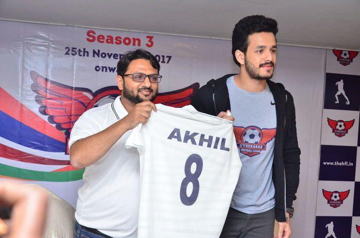 Akhil as Brand Ambassador For Hyd Football League Photos