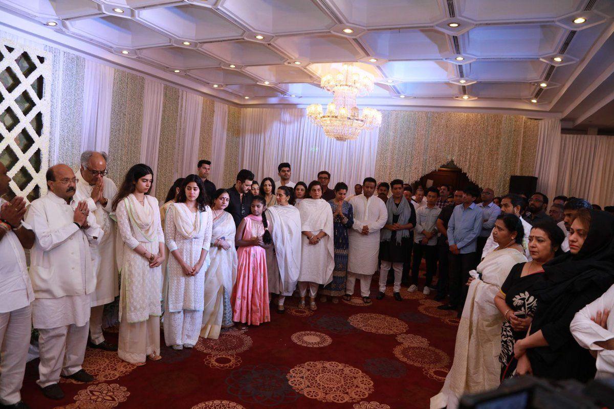 Celebrities attend Sridevi Prayer Meetings in Chennai Photos