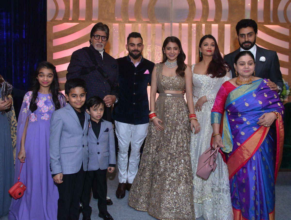 Celebs at Anushka & Virat Kohli Wedding Reception Photos