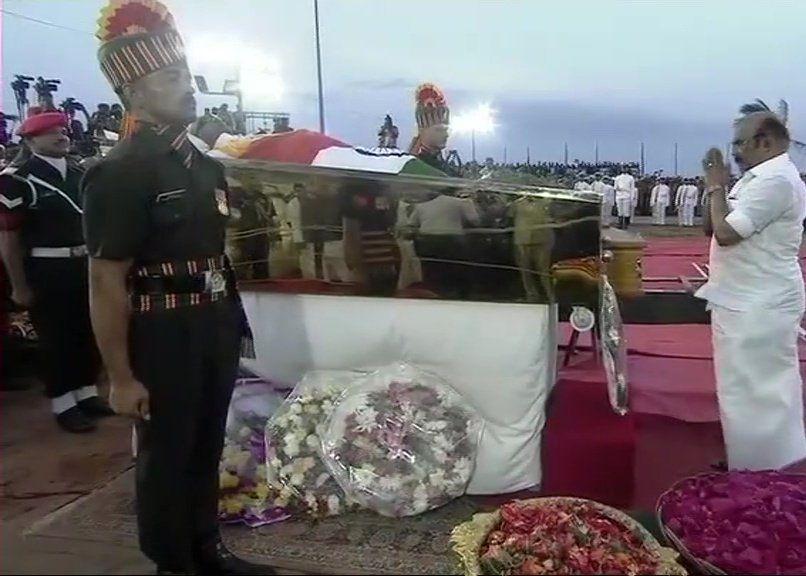 Chennai: M Karunanidhi being laid to rest at Marina beach