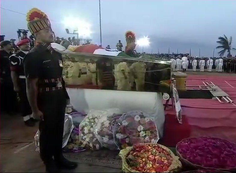 Chennai: M Karunanidhi being laid to rest at Marina beach