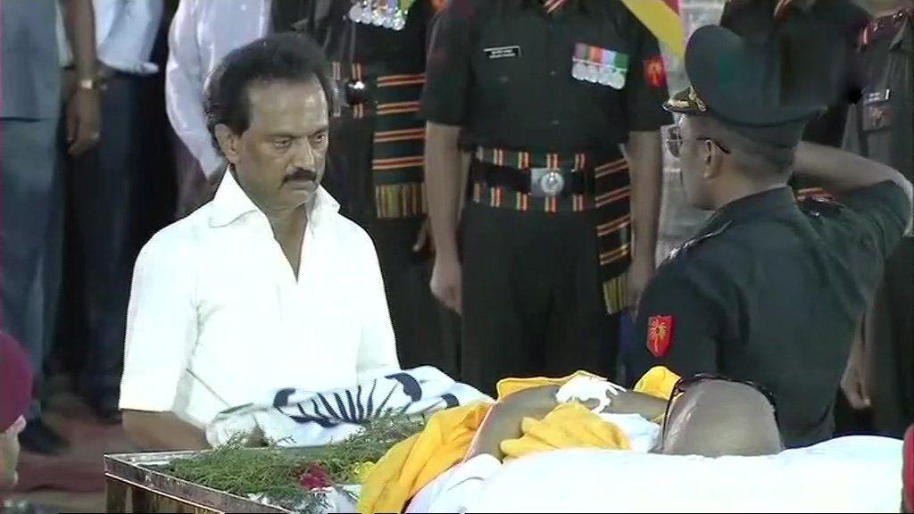 Chennai: M Karunanidhi being laid to rest at Marina beach