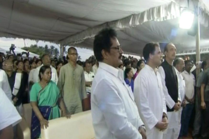 Chennai: M Karunanidhi being laid to rest at Marina beach