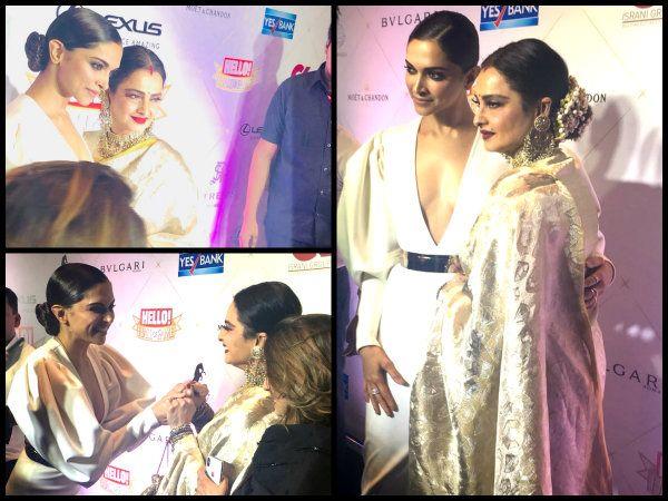 Deepika Padukone Hot In Deep Neckline Dress At Hello Hall Of Fame Awards 2018