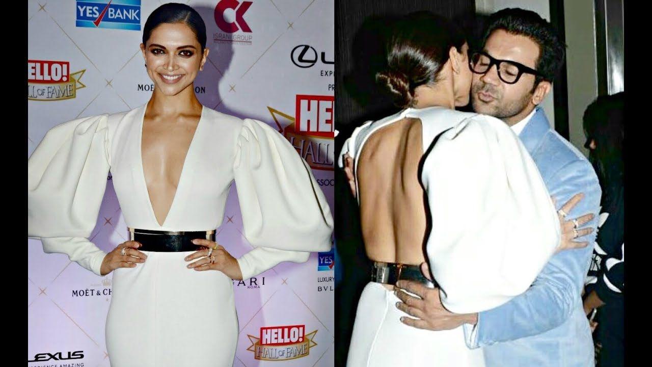 Deepika Padukone Hot In Deep Neckline Dress At Hello Hall Of Fame Awards 2018