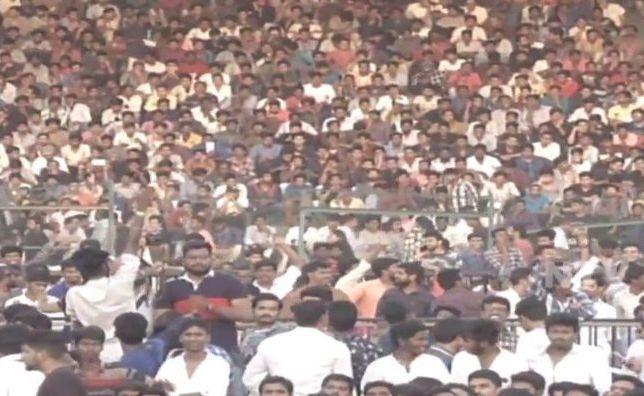 Fans and huge crowds gathered at BharatBahirangaSabha LIVE Photos