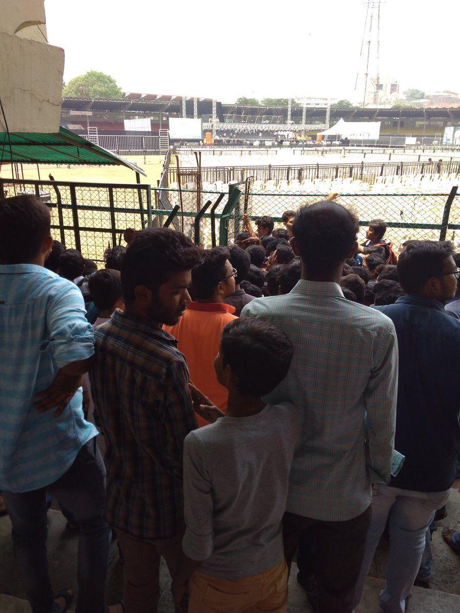 Fans and huge crowds gathered at BharatBahirangaSabha LIVE Photos