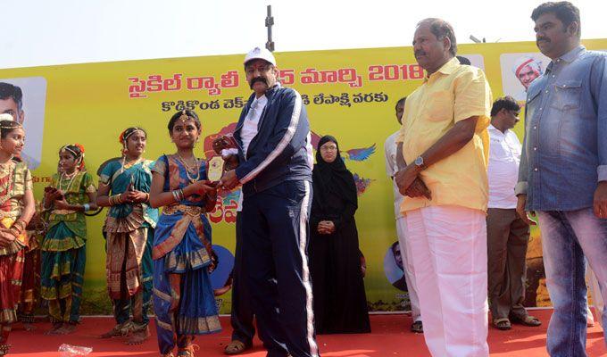 Hindupur MLA Nandamuri Balakrishna participates in a cycle rally Photos