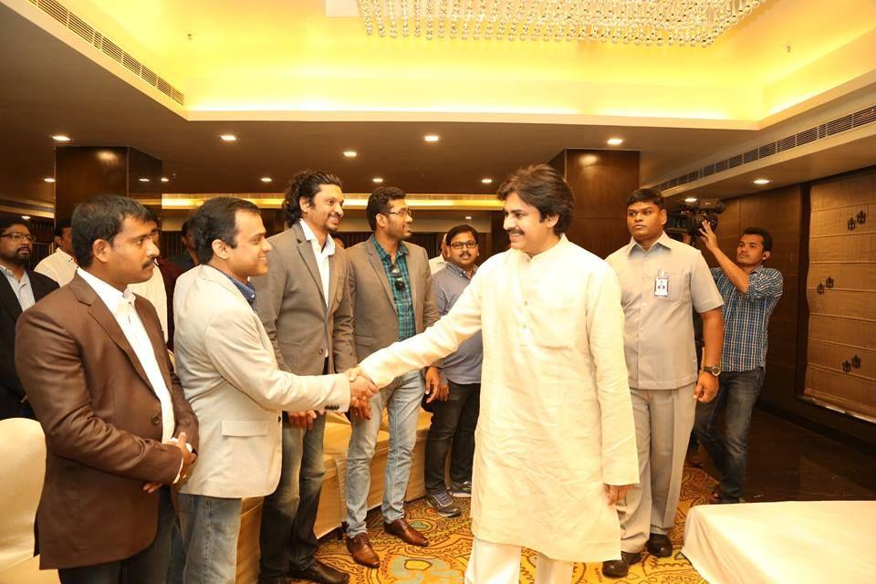 JanaSenaParty Chief Pawan Kalyan interaction with NRIs in Vijayawada