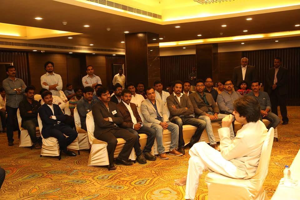 JanaSenaParty Chief Pawan Kalyan interaction with NRIs in Vijayawada